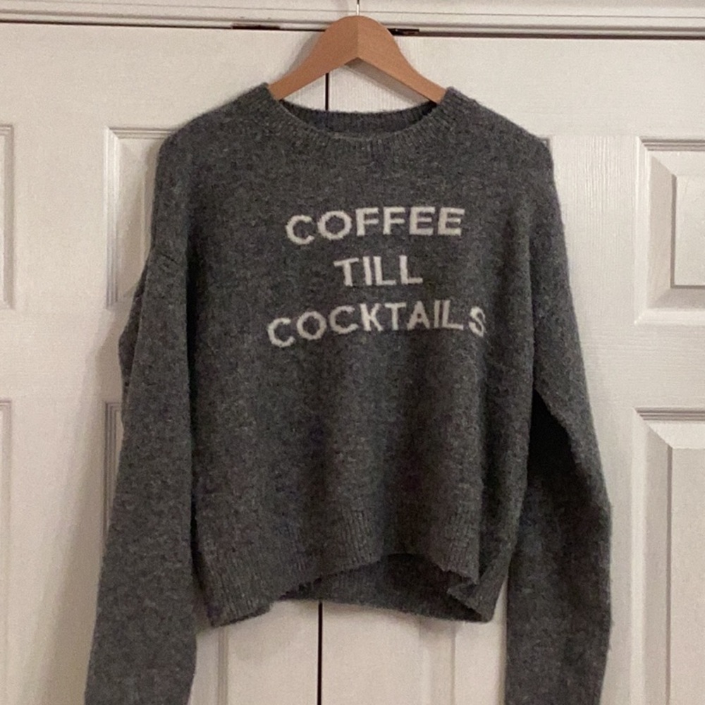 Gray Women's Sweater - Coffee Till Cocktails